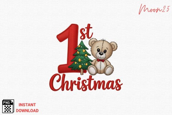 Baby 1st Christmas Embroidery PNG Review for Real Projects