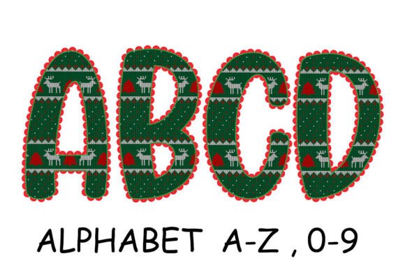 Christmas Embroidery Alphabet PNG Set: A Festive Addition for Craft Businesses