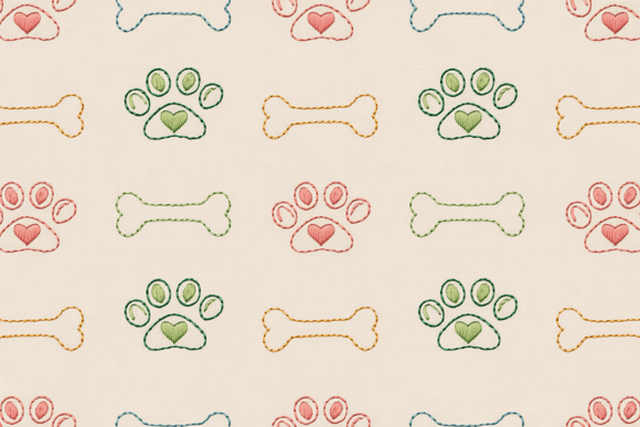 Cute Dog Paw and Bone Embroidery Pattern Review for Apparel Projects