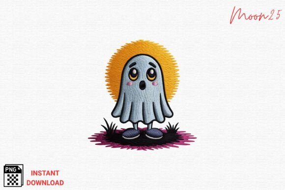 Cute Ghost Embroidery PNG Review: A Spooky Delight for Designers
