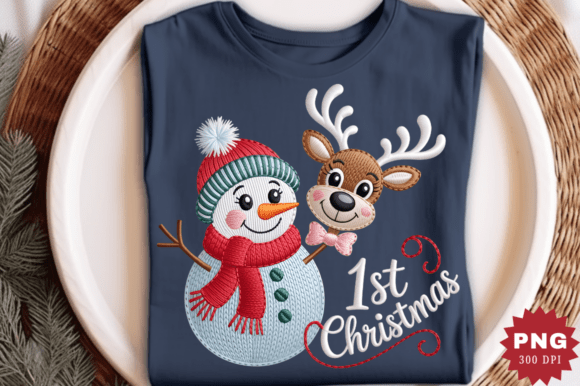 Embroidery 1st Christmas PNG Design Review for Business Use