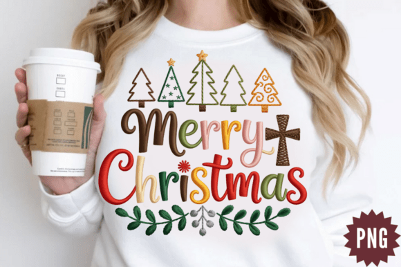 Embroidery Merry Christmas PNG Design Review for Small Business Merch