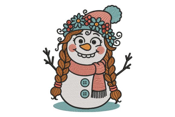 Girl Snowman Christmas Embroidery Design Review for Business Use