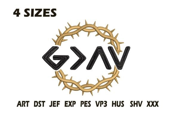 God Greater Crown of Thorns Embroidery: A Whimsical Religious Design for Craft Fairs