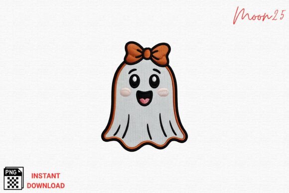 Happy Ghost Embroidery PNG Review for Apparel Projects