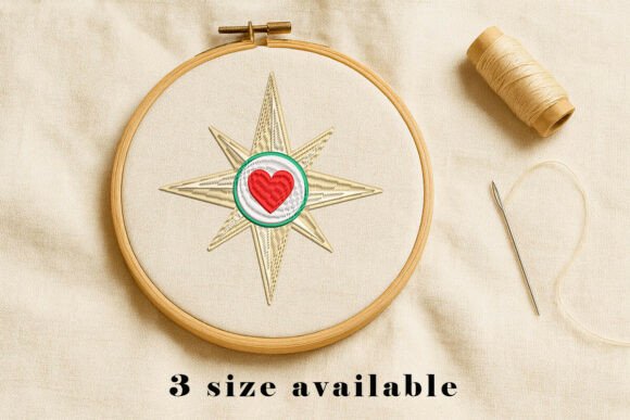 Heart Compass Embroidery Design Review for Small Business Merch