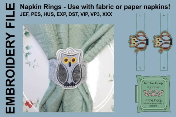 ITH Owl Napkin Rings Embroidery File Review for Small Business Merch