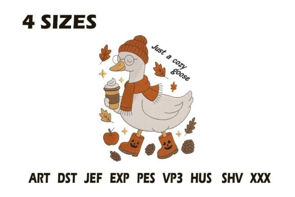 Just a Cozy Goose Embroidery: A Heartwarming Design for Handmade Gifts