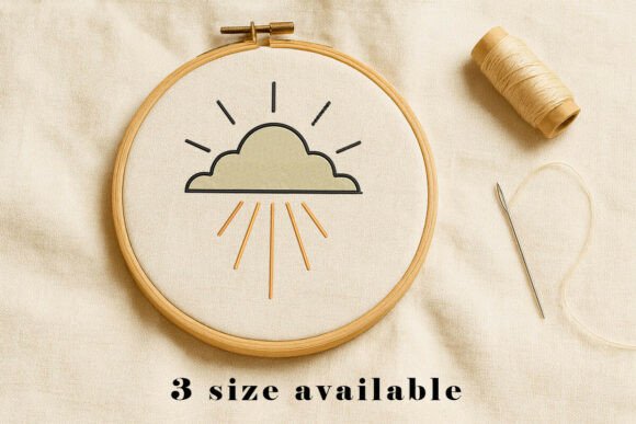 Minimal Cloud and Sun Embroidery Design Review