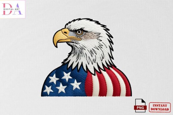 Patriotic Eagle Embroidery PNG Review for Apparel Projects
