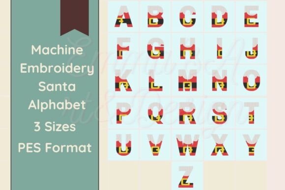 Santa Machine Embroidery Alphabet for Festive Sweatshirts