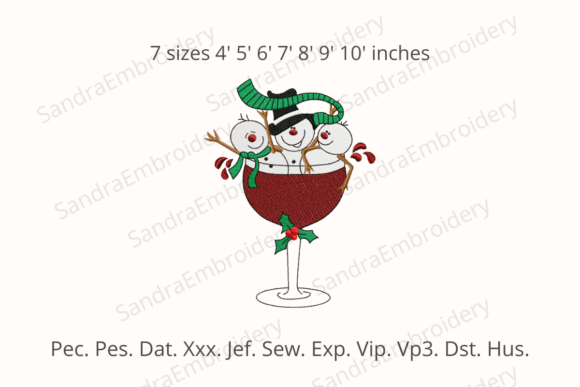 Snowman in a Glass of Wine Embroidery Review for Craft Fair Success