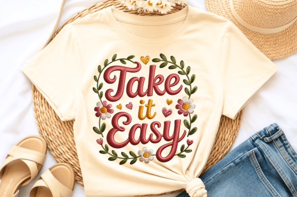 Take It Easy Embroidery PNG Review: A Soothing Design for Cozy Projects