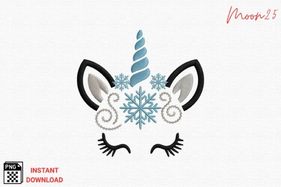 Winter Unicorn Embroidery PNG Review for Boutique Apparel